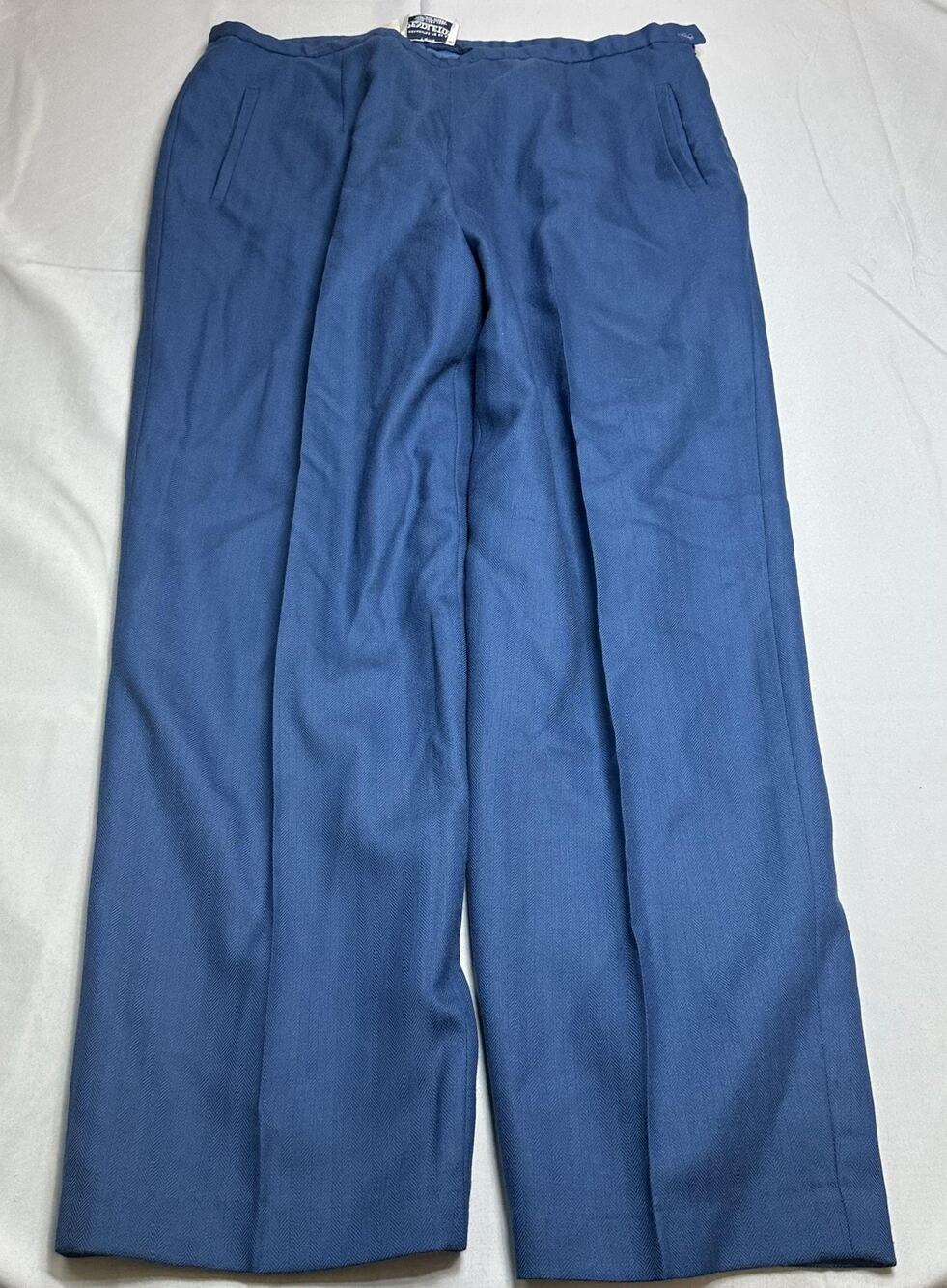 VTG Pendleton Pants Womens 16 Blue Virgin Wool Herringbone Lined USA Office